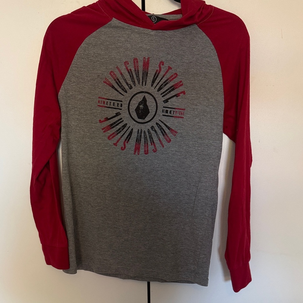 Volcom Kids Red and Gray Hoodie